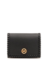 MICHAEL MICHAEL KORS - Portacarte con Patta e Bordo Intrecciato - Nero - LIDIASHOPPING® - Official Website