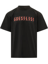 44 LABEL GROUP - T-shirt Girocollo con Scritta Guestlist - Nero - LIDIASHOPPING® - Official Website