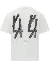 44 LABEL GROUP - T-shirt Girocollo con Scritta Frontale - Bianco - LIDIASHOPPING® - Official Website