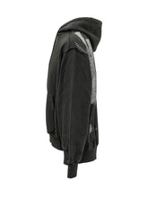 44 LABEL GROUP - Felpa Over Patchwork con Cappuccio - Nero - LIDIASHOPPING® - Official Website