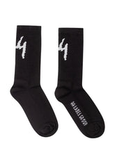 44 LABEL GROUP - Calze a Media Lunghezza con Logo Laterale - Nero - LIDIASHOPPING® - Official Website