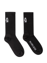 44 LABEL GROUP - Calze a Media Lunghezza con Logo Laterale - Nero - LIDIASHOPPING® - Official Website