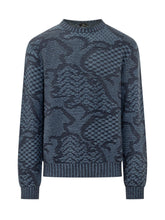 ETRO - Maglia Roma Girocollo con Disegno Jacquard - Blu - LIDIASHOPPING® - Official Website