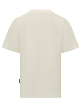 PALM ANGELS - T-shirt con Stampa Logo Effetto Timbro - Bianco - LIDIASHOPPING® - Official Website