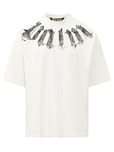 PALM ANGELS - T-shirt con Logo ad Arco - Bianco - LIDIASHOPPING® - Official Website