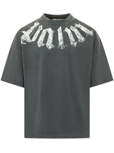 PALM ANGELS - T-shirt with Arched Logo - Black - LIDIASHOPPING® - Official Website