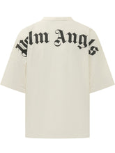 PALM ANGELS - T-shirt Oversize con Logo sul Collo - Bianco - LIDIASHOPPING® - Official Website
