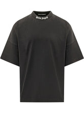 PALM ANGELS - T-shirt Oversize con Logo sul Collo - Nero - LIDIASHOPPING® - Official Website
