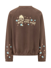 PALM ANGELS - Feel High Reg Crew Sweatshirt - Brown - LIDIASHOPPING® - Official Website
