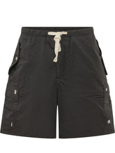 PALM ANGELS - Short Cargo con Tasche Applicate - Nero - LIDIASHOPPING® - Official Website