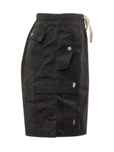 PALM ANGELS - Short Cargo con Tasche Applicate - Nero - LIDIASHOPPING® - Official Website