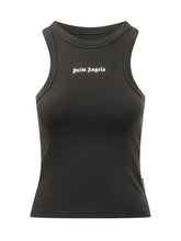 PALM ANGELS - Canotta a Coste con Logo - Nero - LIDIASHOPPING® - Official Website