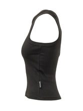 PALM ANGELS - Canotta a Coste con Logo - Nero - LIDIASHOPPING® - Official Website