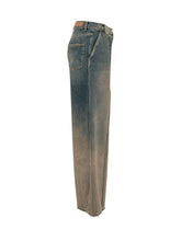 PALM ANGELS - Jeans a Gamba Ampia con Pieghe Frontali - Blu - LIDIASHOPPING® - Official Website