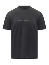 EMPORIO ARMANI - T-shirt con Logo Centrale - Blu - LIDIASHOPPING® - Official Website