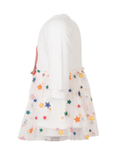 STELLA MCCARTNEY KIDS - Abito con Ricami ad Arco e Stelle - Bianco - LIDIASHOPPING® - Official Website