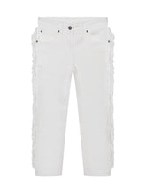 STELLA MCCARTNEY KIDS - Jeans Cropped con Frange Laterali - Bianco - LIDIASHOPPING® - Official Website