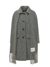WEEKEND by MAX MARA - Latino Cape Coat with Fringes - Grey - LIDIASHOPPING® - Official Website
