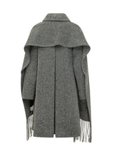WEEKEND by MAX MARA - Latino Cape Coat with Fringes - Grey - LIDIASHOPPING® - Official Website