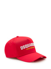 DSQUARED2 - Cappellino da Baseball con Scritta Ricamata - Rosso - LIDIASHOPPING® - Official Website