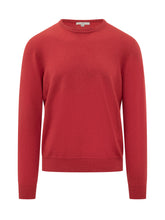 MALO - Crew Neck Sweater with Ribbed Hem - Red - LIDIASHOPPING® - Official Website