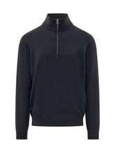 MALO - High Neck Sweater with Zip - Blue - LIDIASHOPPING® - Official Website