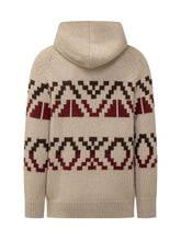 MALO - Cardigan con Cappuccio e Motivo Jacquard - Beige - LIDIASHOPPING® - Official Website