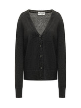 FIORUCCI - Cardigan featuring a deep V neckline, long sleeves and front button fastening. Designed with dropped shoulders, a relaxed fit and ribbed trims. - Black - LIDIASHOPPING® - Official Website