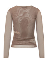 FIORUCCI - Sheer long sleeve top featuring a round neckline and fitted silhouette. Detailed with a figurative print depicting angels and floral motifs across the front. - Green - LIDIASHOPPING® - Official Website