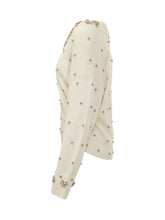 PINKO - Pigolio V Neck Sweater with Applications - White - LIDIASHOPPING® - Official Website