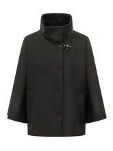 FAY - Cappa con Collo Alto - Nero - LIDIASHOPPING® - Official Website