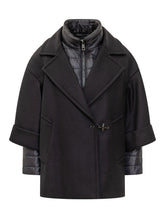 FAY - Cape with Quilted High Neck - Blue - LIDIASHOPPING® - Official Website