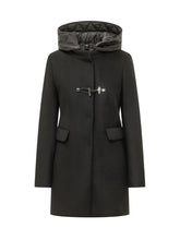 FAY - Hooded Coat with Hook Fastening - Black - LIDIASHOPPING® - Official Website