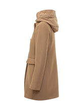 FAY - Cappotto con Cappuccio e Chiusura a Gancio - Marrone - LIDIASHOPPING® - Official Website
