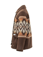 FAY - Giacca con Chiusure a Gancio e Motivo Geometrico - Marrone - LIDIASHOPPING® - Official Website