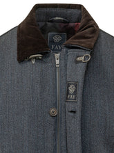FAY - Bomber Driving con Collo a Contrasto - Blu - LIDIASHOPPING® - Official Website