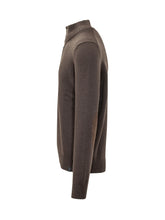 FAY - Maglia a Collo Alto con Gancio - Marrone - LIDIASHOPPING® - Official Website