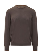 FAY - Maglia Girocollo con Profili a Righe - Marrone - LIDIASHOPPING® - Official Website