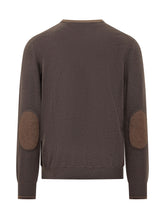 FAY - Maglia Girocollo con Profili a Righe - Marrone - LIDIASHOPPING® - Official Website