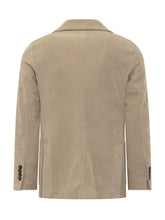 CIRCOLO - Single Breasted Blazer with Vertical Ribs - Beige - LIDIASHOPPING® - Official Website