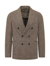 CIRCOLO - Double Breasted Blazer with Micro Pattern - Brown - LIDIASHOPPING® - Official Website