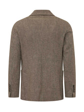 CIRCOLO - Double Breasted Blazer with Micro Pattern - Brown - LIDIASHOPPING® - Official Website
