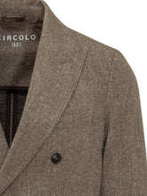 CIRCOLO - Double Breasted Blazer with Micro Pattern - Brown - LIDIASHOPPING® - Official Website