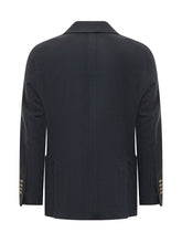 CIRCOLO 1901 - Double breasted blazer featuring peak lapels and six decorative front buttons. Designed with a chest welt pocket, patch pockets and long sleeves with a straight silhouette. - Blue - LIDIASHOPPING® - Official Website