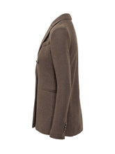 CIRCOLO - Double Breasted Blazer with Peak Lapels - Brown - LIDIASHOPPING® - Official Website