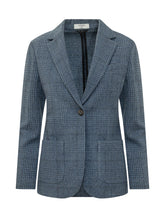 CIRCOLO - Long Check Blazer - Blue - LIDIASHOPPING® - Official Website