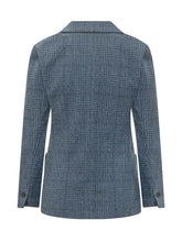CIRCOLO - Blazer Lungo a Quadri - Blu - LIDIASHOPPING® - Official Website