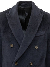 LARDINI - Double Breasted Coat with Peak Lapels - Blue - LIDIASHOPPING® - Official Website