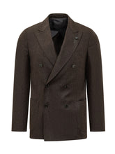 LARDINI - Double Breasted Jacket with Peak Lapels - Brown - LIDIASHOPPING® - Official Website