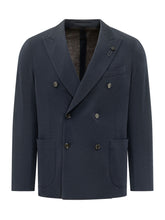 LARDINI - Double Breasted Blazer - Blue - LIDIASHOPPING® - Official Website